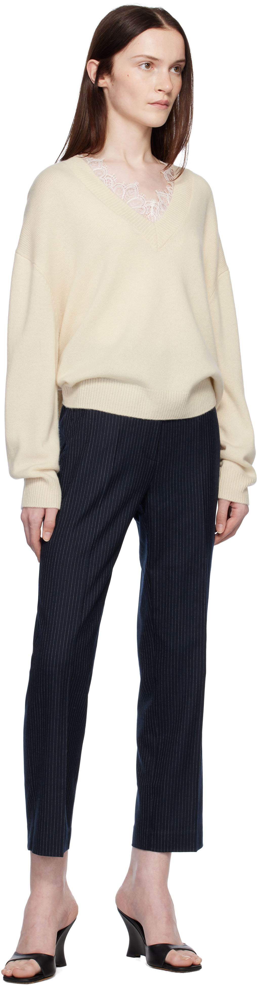 Blaine Pinstriped Cropped Dress Pants