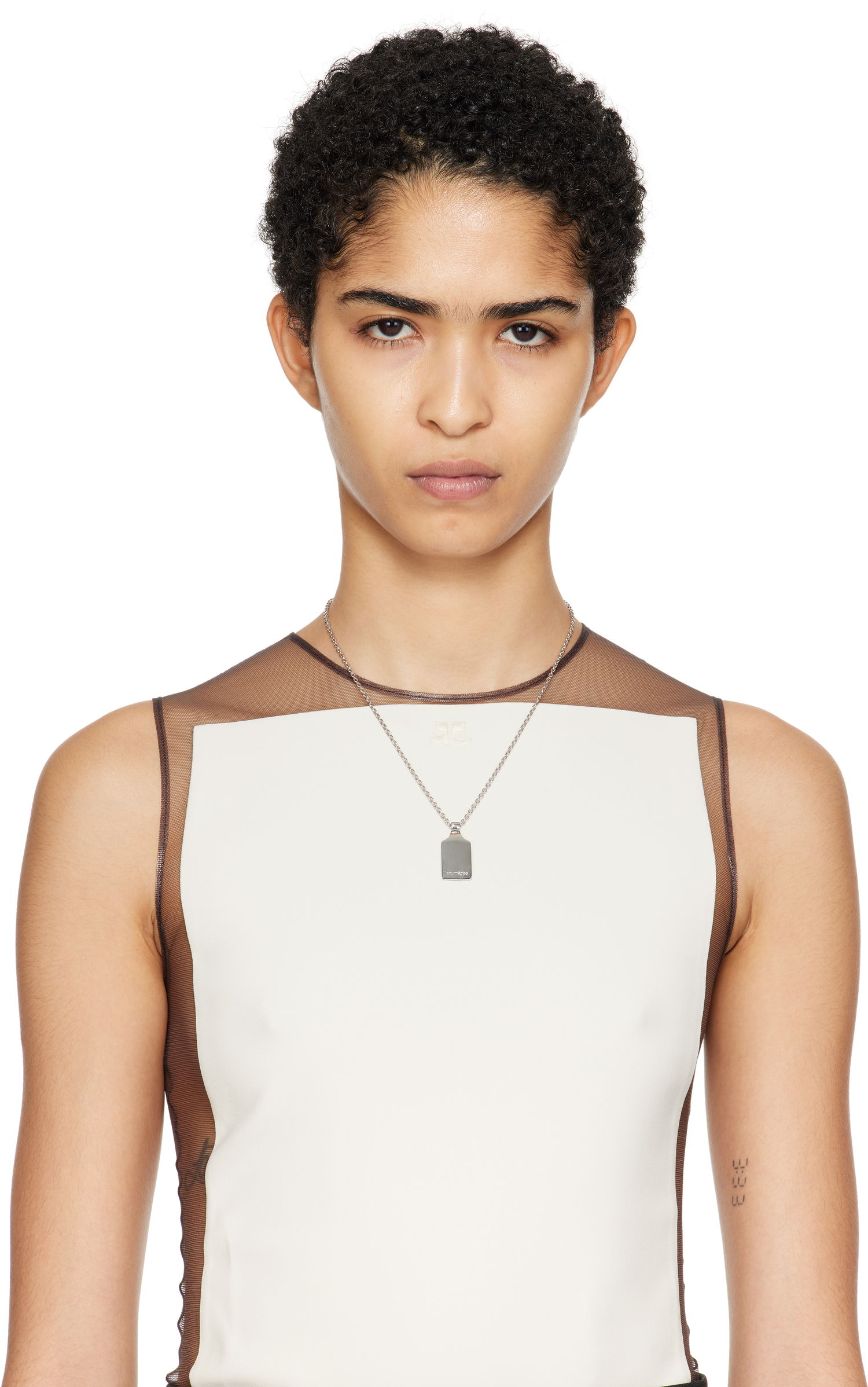 Náhrdelník Courrèges Charm Necklace With Pendant Metalická | 324ACO029LA0001, 1