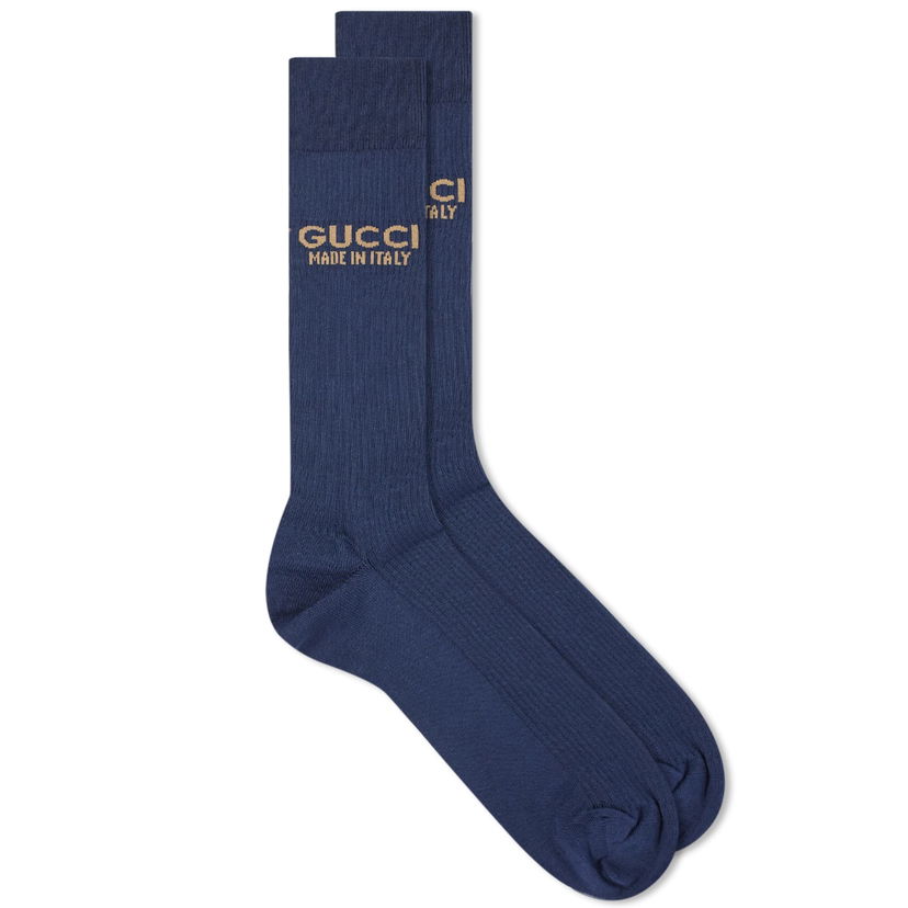 Spodná bielizeň a ponožky Gucci Logo Socks Navy | 774412-4GAHV-4100