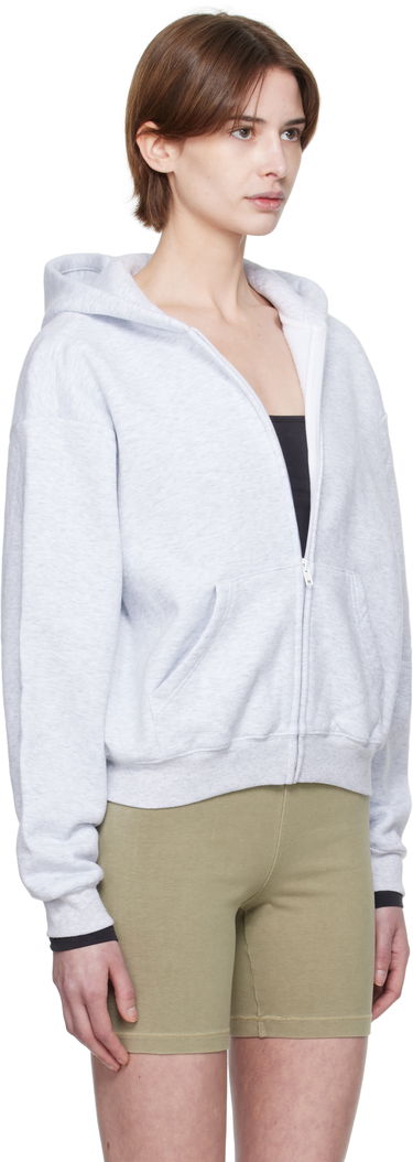 Mikina SKIMS SKIMS Cotton Fleece Classic Zip Hoodie Čierna | ZU-ZUP-8366W, 4