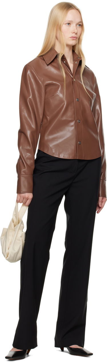 Košeľa Nanushka Nanushka Bogna Vegan Leather Shirt Hnedá | NW25SSJK21275, 3