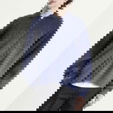 Sveter Dime Ombre Mohair Collared Double Zip Knit Modrá | DIMEHO258BLU, 2