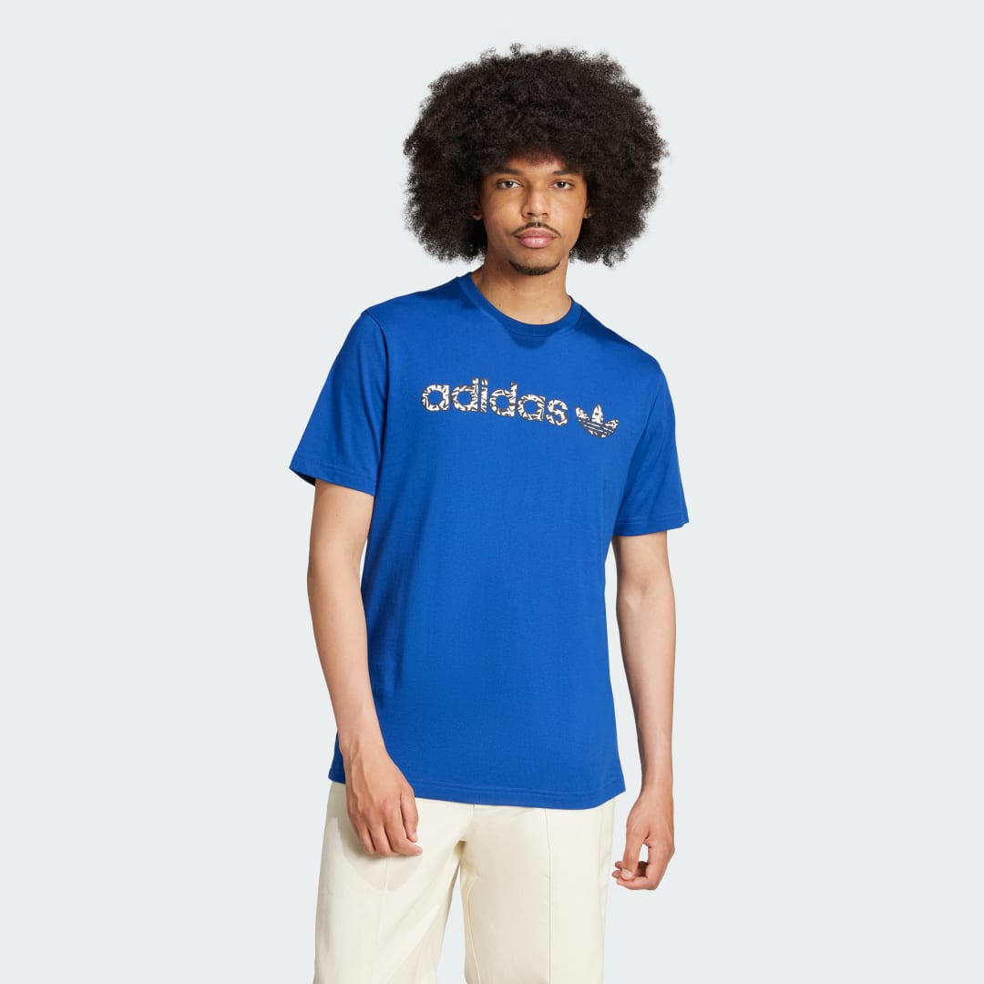 Tričko adidas Performance Animal Print Logo T-Shirt Modrá | IZ4832, 0