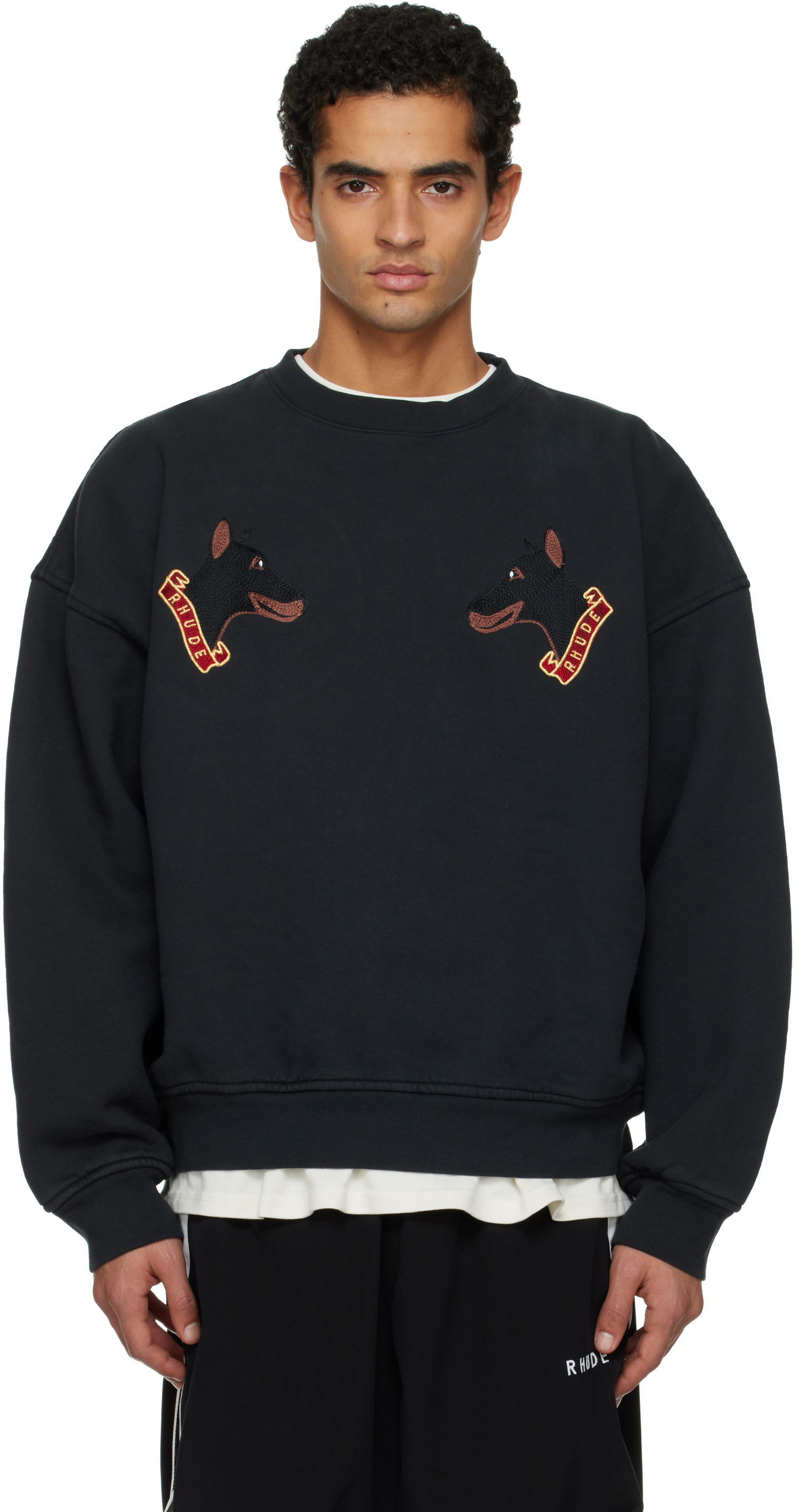 Mikina Rhude London Hound Crewneck Sweatshirt Čierna | RHPF25ST01012, 0