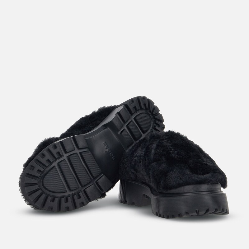 Hogan H644 Chunky Faux Fur Mule