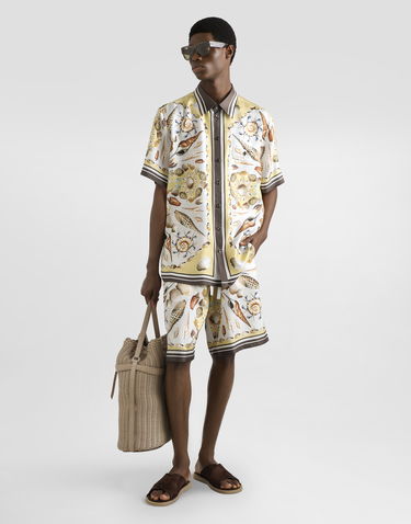 Šortky Dolce & Gabbana Printed Silk Twill Seashell Shorts Rôznofarebný | GV37ATHI1ZGHG5PL, 1