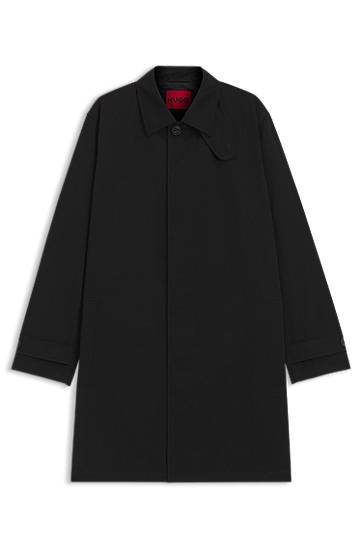 Pláštenka BOSS Water-Repellent Gabardine Regular-Fit Coat Čierna | 50517771, 0