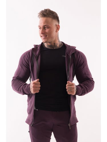 Mikina NEBBIA AW Zip Up Hoodie Fialová | 720-BURGUNDY, 0
