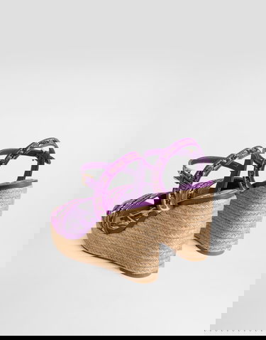 Doplnky Dolce & Gabbana Dolce & Gabbana Majolica Embroidery Wedge Sandals Fialová | CZ0318AV804I03TN, 2
