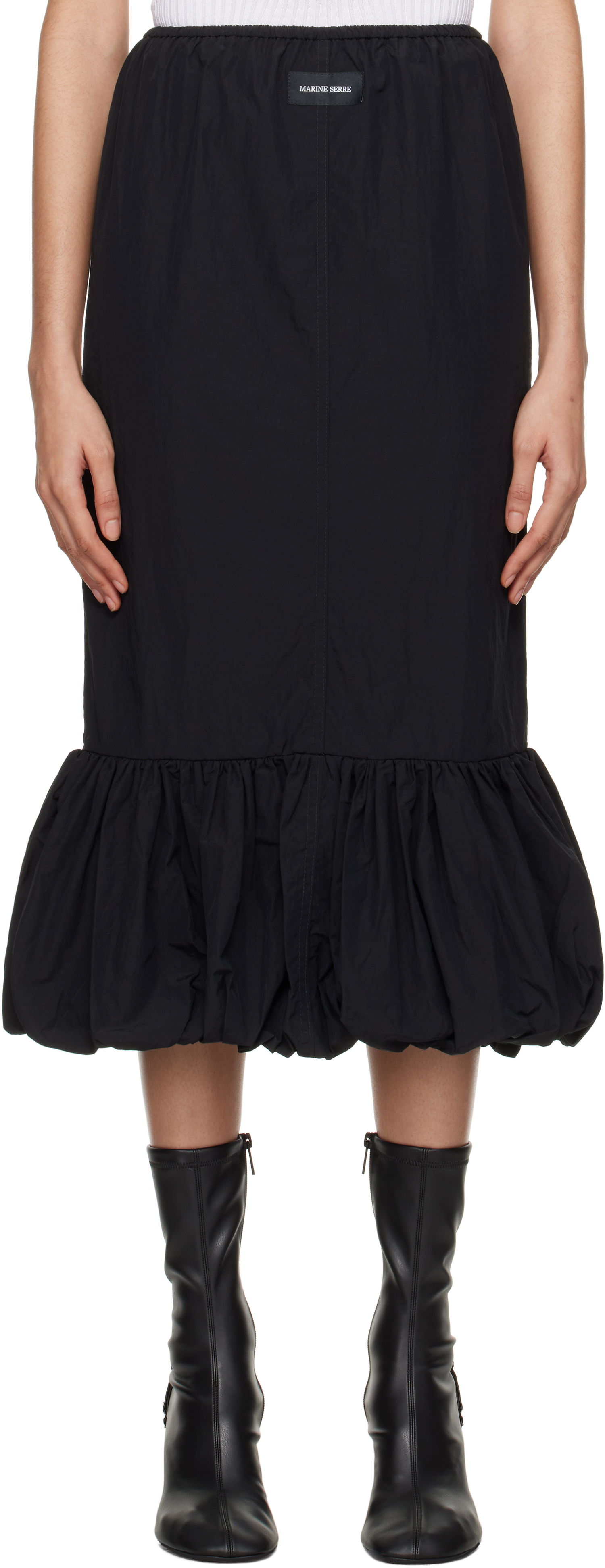 Sukňa Marine Serre Recycled Nylon Mix Bubble Midi Skirt Čierna | WSK072A, 0