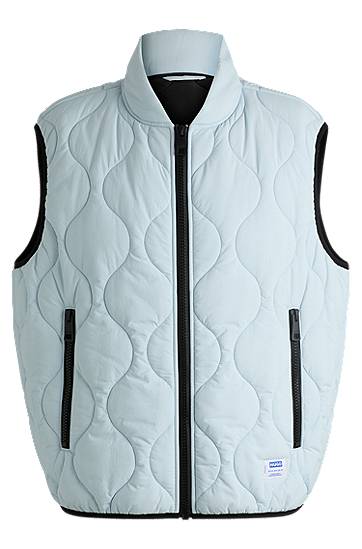 Vesta BOSS Quilted Gilet with Logo Patch Modrá | 50510243