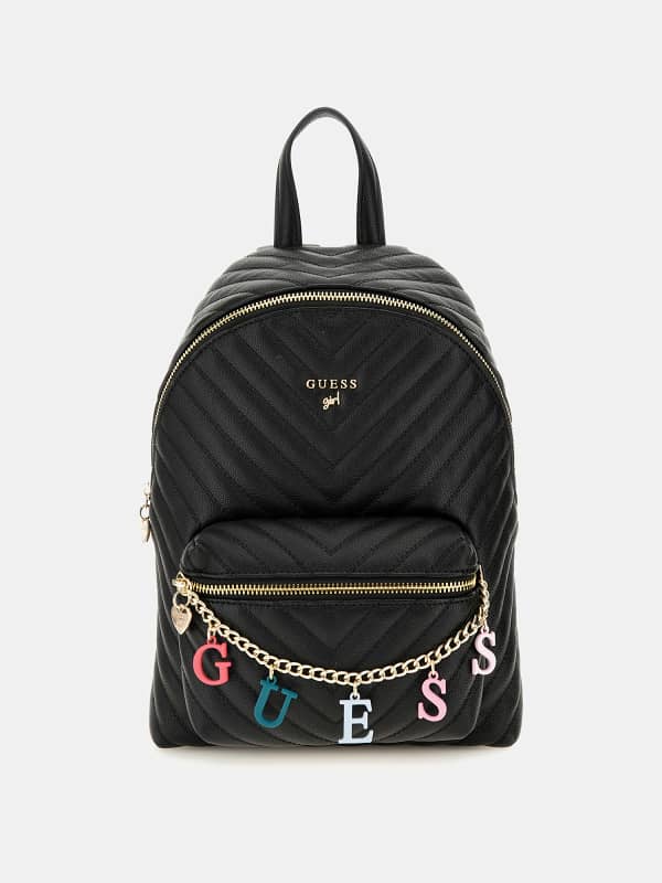 Batoh GUESS Chain Lattering Logo Backpack Čierna | J4RZ17WFZL0, 0