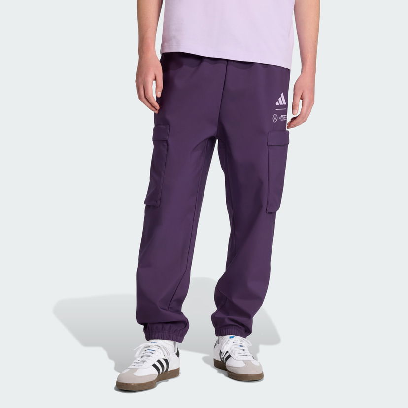Cargo nohavice adidas Performance MERCEDES - AMG PETRONAS FORMULA ONE TEAM Premium Woven Pants Fialová | JX8813