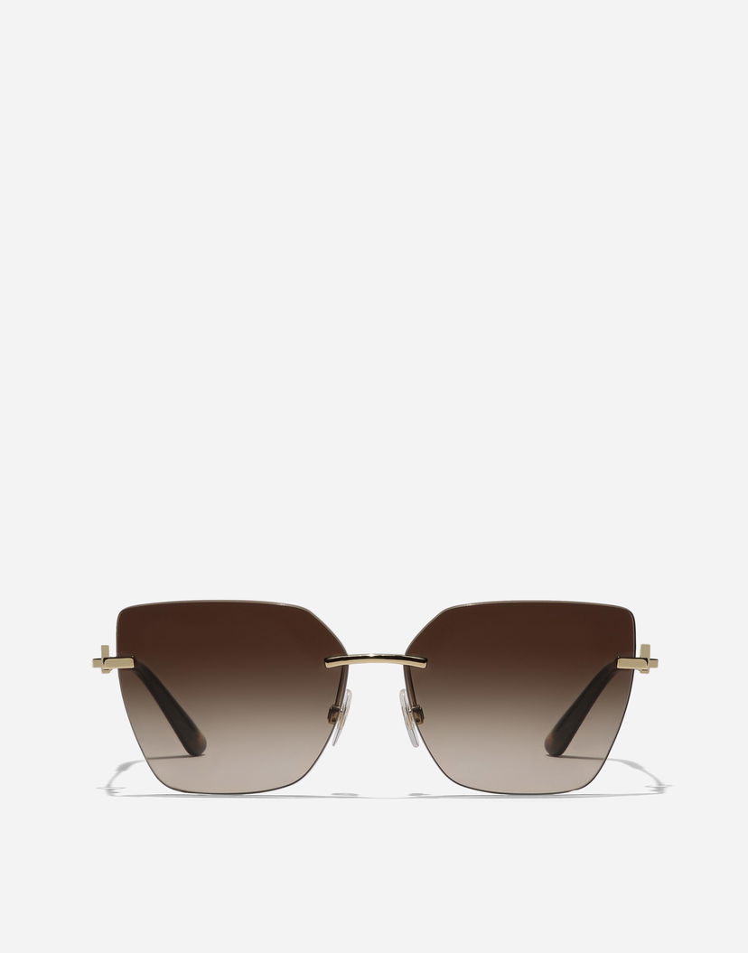 Slnečné okuliare Dolce & Gabbana Dolce & Gabbana Dg Flip New Arrivals Rimless Gradient Geometric Gold-Tone Sunglasses Hnedá | VG2321VM2139V000
