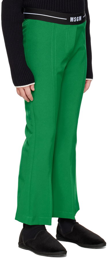 Nohavice MSGM MSGM Kids Flared Trousers Zelené | MS029176, 1