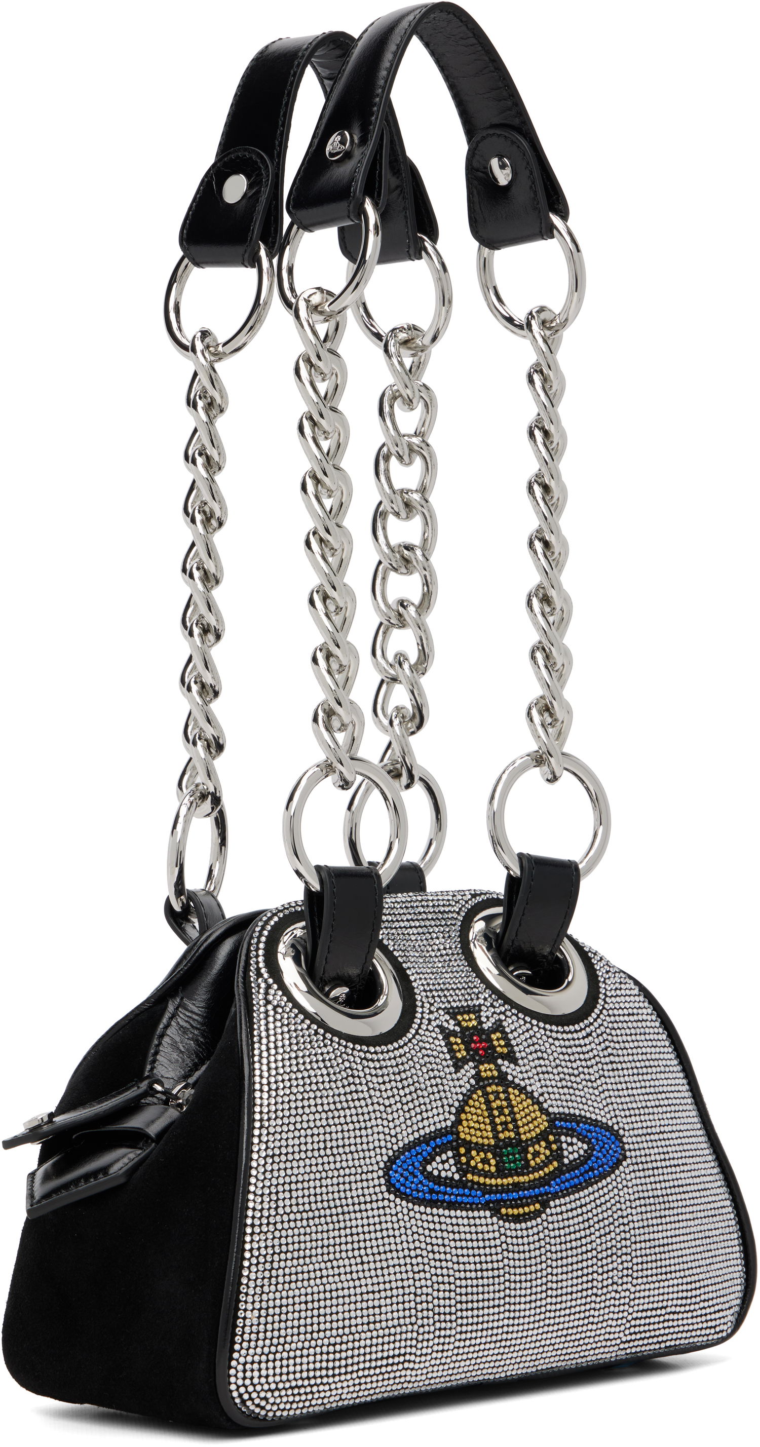 Taška cez rameno Vivienne Westwood Hotfix Diamante Archive Chain Bag Metalická | 4602000RW-PT000Q-, 1