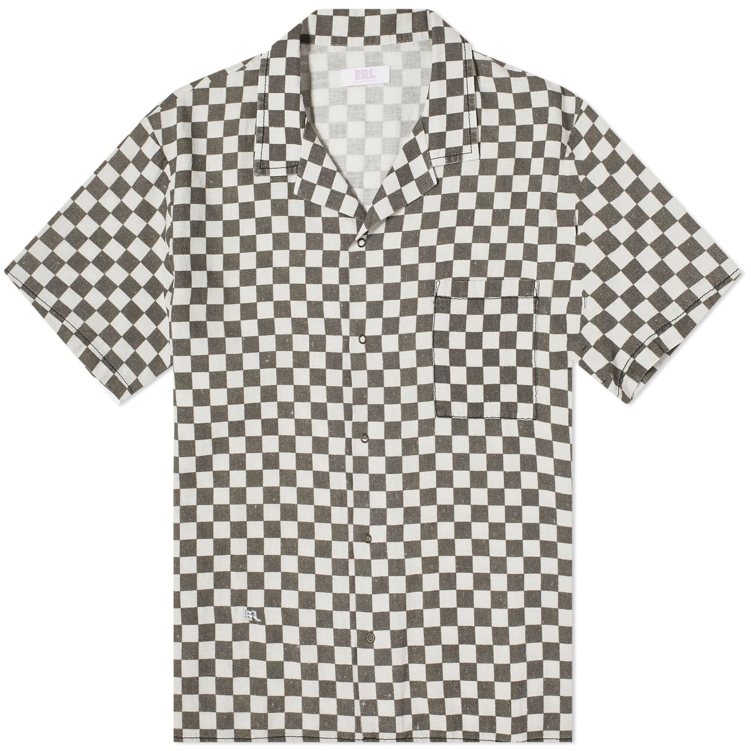 Košeľa ERL Checkerboard Vacation Shirt Biela | ERL08B016-BKW, 0