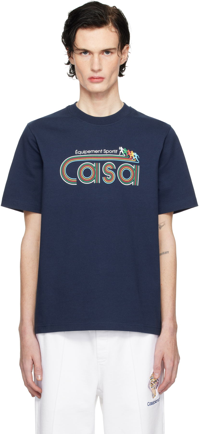 Tričko Casablanca Navy 'Equipement Sportif' Graphic T-Shirt Navy | MPS25-JTS-001-02