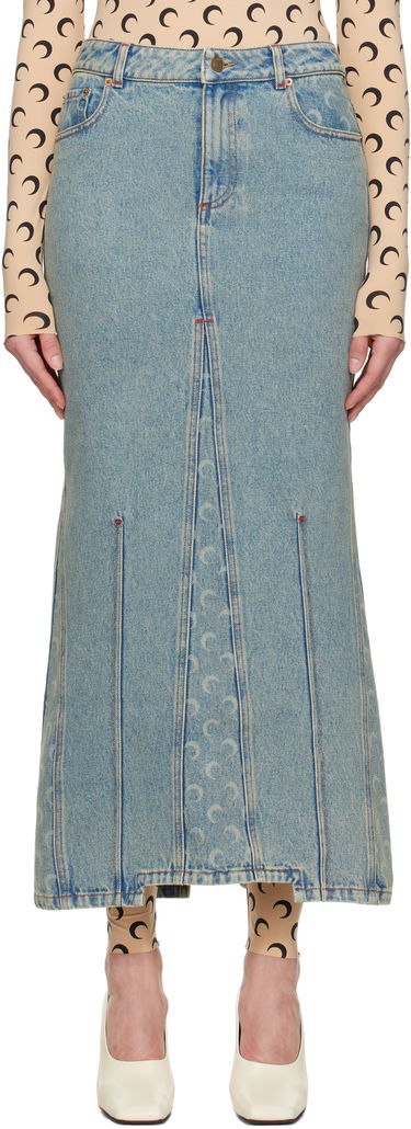 Sukňa Marine Serre Marine Serre Moon Laser Denim Maxi Skirt Modrá | WSK074A CDEN0003, 0