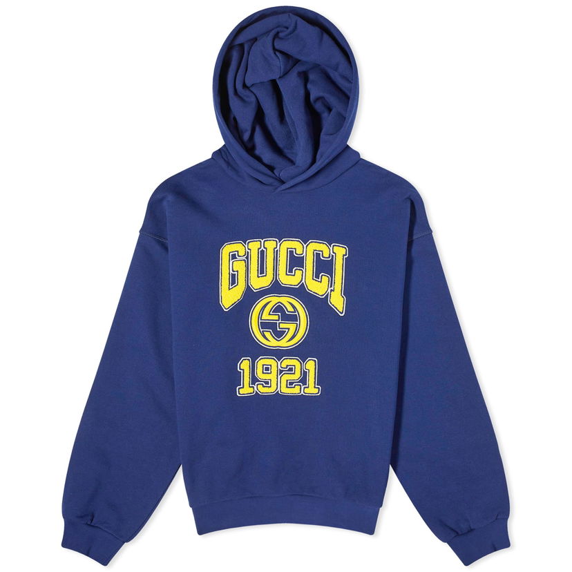 Mikina Gucci College Logo Hoodie Navy | 770842-XJF3O-4030