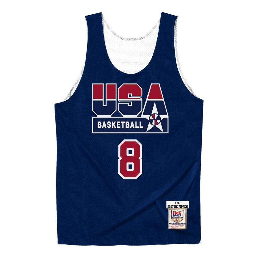 Tielko Mitchell & Ness Mitchell & Ness Team USA 1992 Scottie Pippen Basketball Reversible Jersey Modrá | ARPJLG18029-USANAVY92SPI