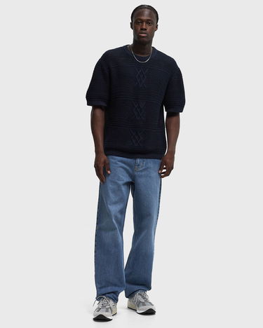 Tričko DAILY PAPER Crochet Knitted T-Shirt Navy | 2511133, 2