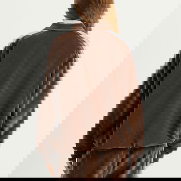 Polo tričko Needles Velour Long Sleeve Polo Pullover with Side Line, Size X-Small Hnedá | RW338-A, 3