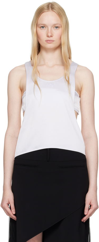 Tielko Courrèges Courrèges Infinity Satin Tank Top Biela | 225CDE131PL0160, 0
