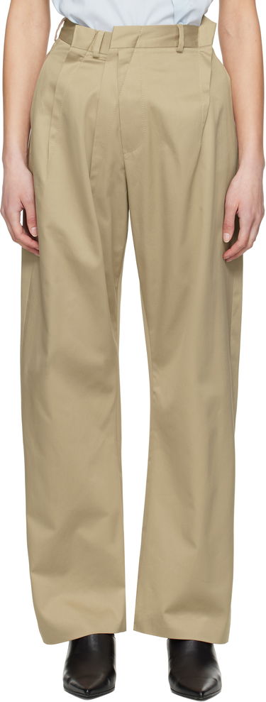 Nohavice Maison Margiela MM6 Maison Margiela Cotton Twill Darting Trousers Béžová | S52KA0534 M35368, 0