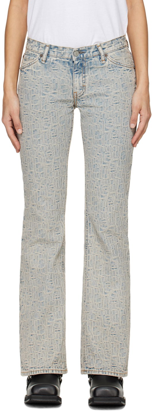 Džínsy Acne Studios Acne Studios 2005 Embossed Bootcut Jeans Modrá | A00440-