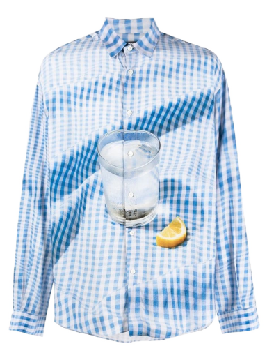 Košeľa Jacquemus La Chemise Simon Tablecloth Tyrkysová | 216SH001-1002-3AK