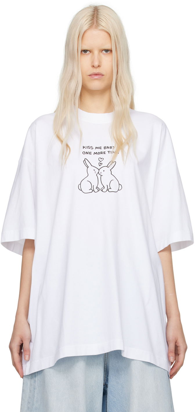 Tričko VETEMENTS Kissing Bunnies T-Shirt Biela | UE64TR450W