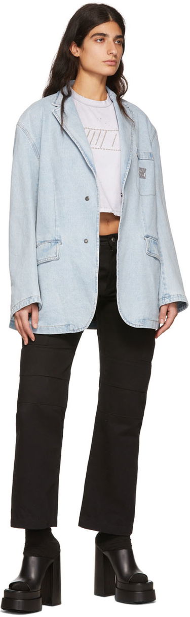 Crop Top We11done Cropped Distressed Studded T-Shirt Biela | WD-TT1-22-512-W-WH, 3