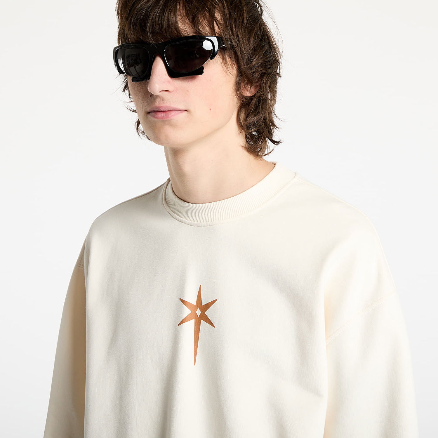 Mikina Marcelo Burlon Marcelo Burlon County Goth Boxy Crewneck Sweatshirt Béžová | CMBA09CS25FLE0026F60, 1