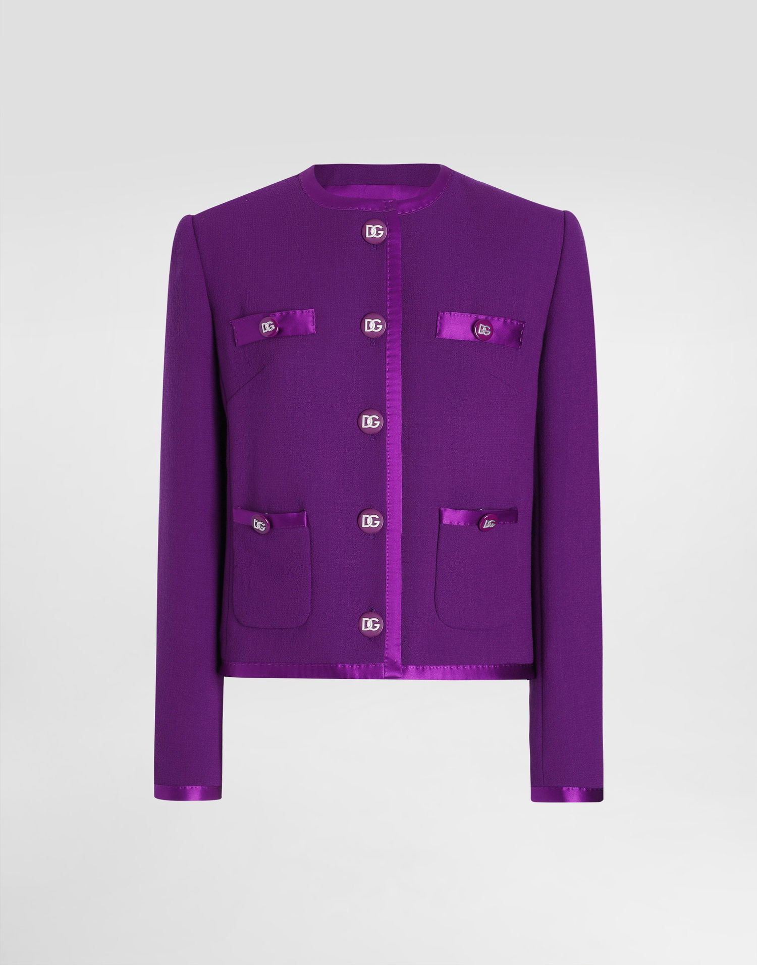 Bunda Dolce & Gabbana Short Single-breasted Wool Jacket Fialová | F27DETFU2TZF0373, 0