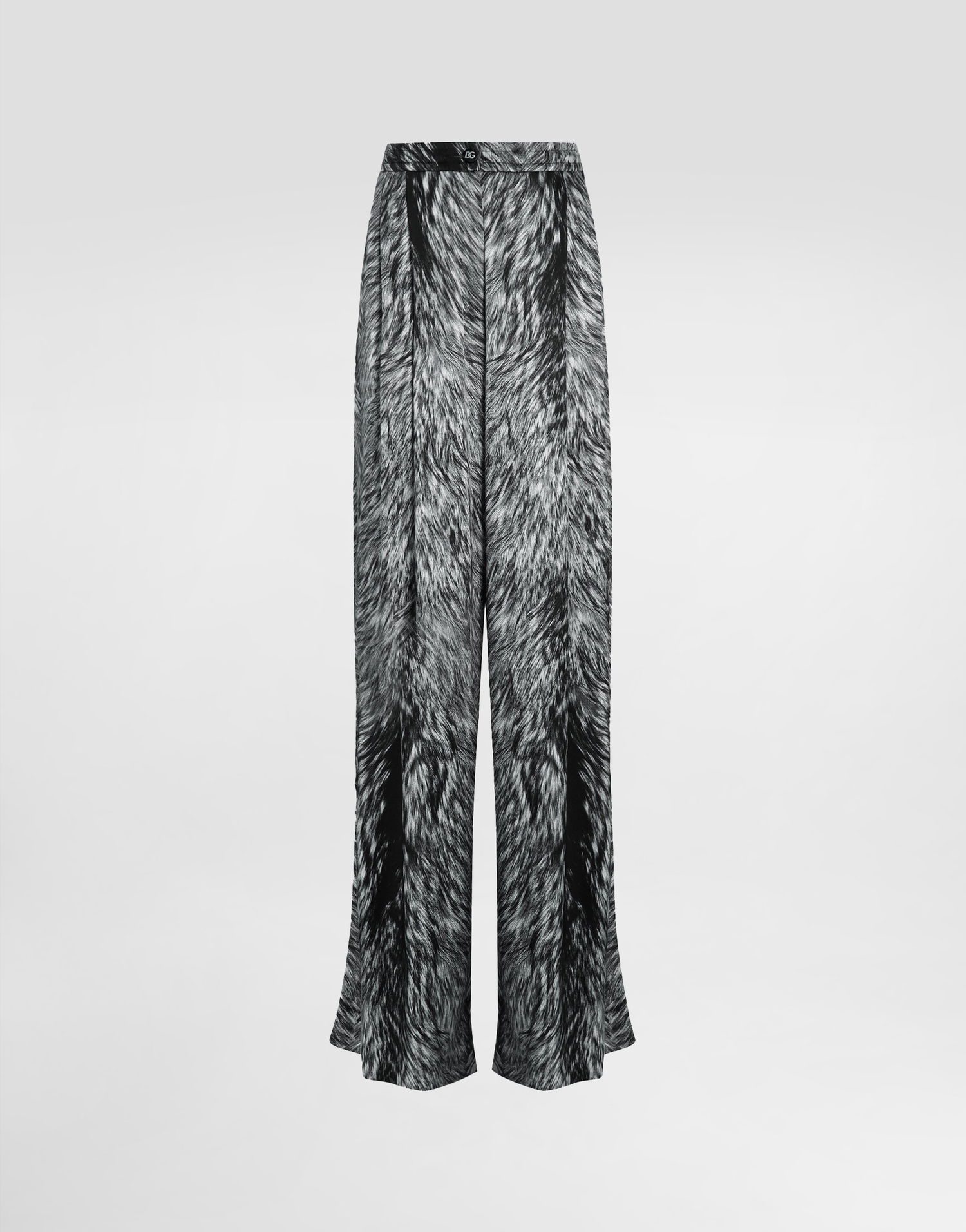 Nohavice Dolce & Gabbana Satin Pajama Pants With Fur Print Šedá | FTC3VTFSA7KHI3VQ, 0