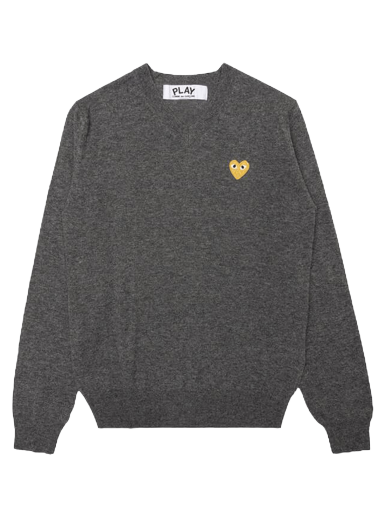Sveter Comme des Garçons PLAY Gold Heart Crewneck Šedá | az n048 051 3