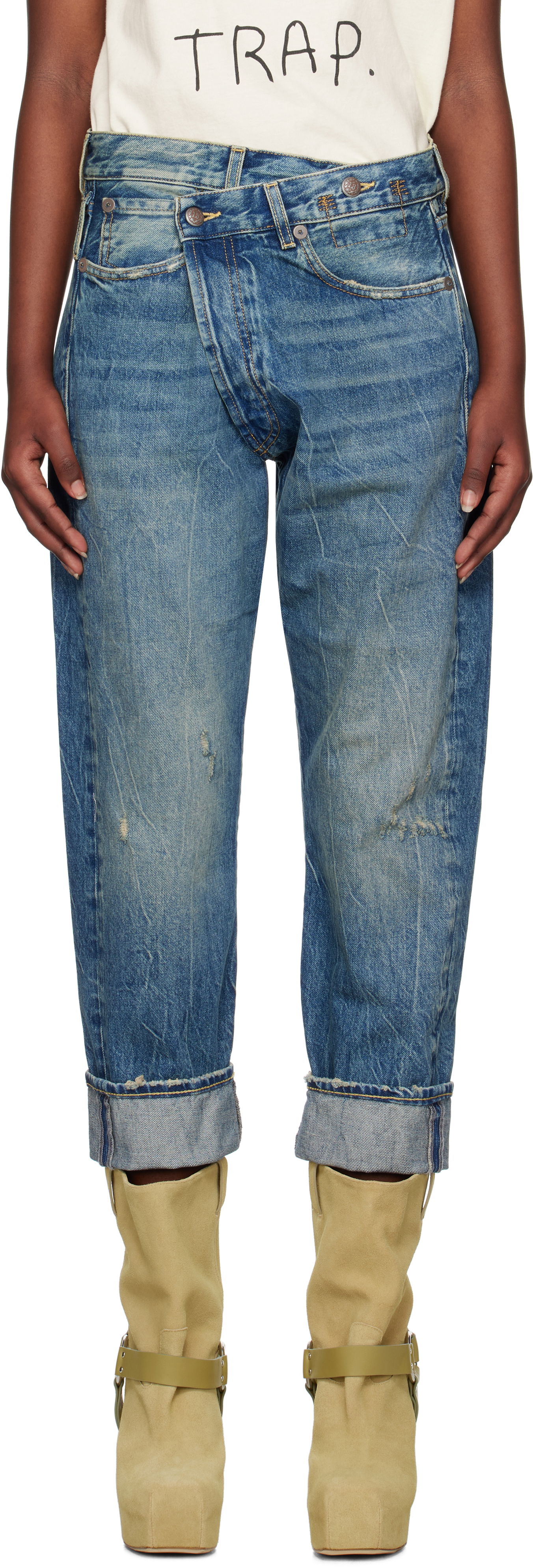 Džínsy R13 R13 Crossover Jeans Modrá | R13W2048-734, 0