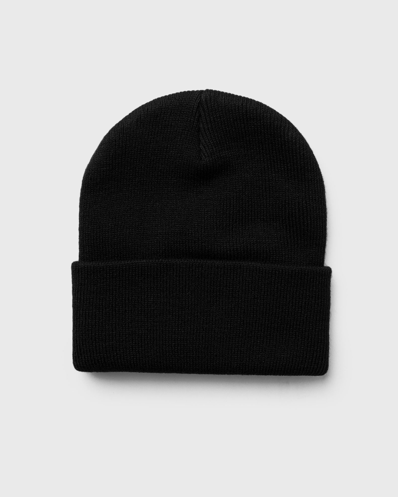 Black Logo-Patch Ribbed Beanie