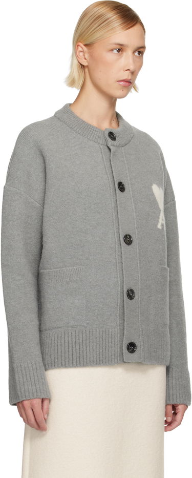 Sveter AMI Alpaca Ami de Coeur Cardigan Hnedá | H25UKC366.KN0135, 4