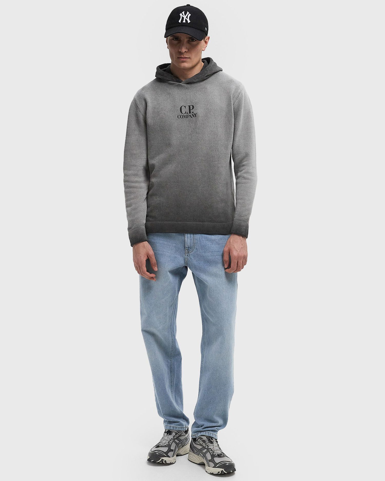 Mikina C.P. Company C.P. Company Chenille Cotton Hooded Knit Šedá | 18CMKN072A110286S-935, 1