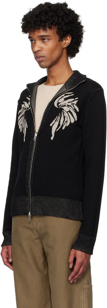 Sveter Dries Van Noten Dries Van Noten Zip-Up Knit Sweater Čierna | 251-021223-1711, 3