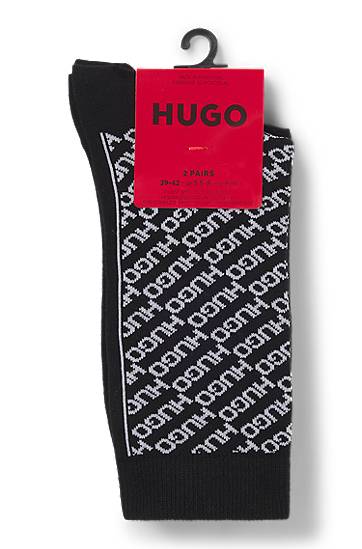 Ponožky BOSS Two-pack of regular-length assorted logo socks Čierna | 50543196, 1