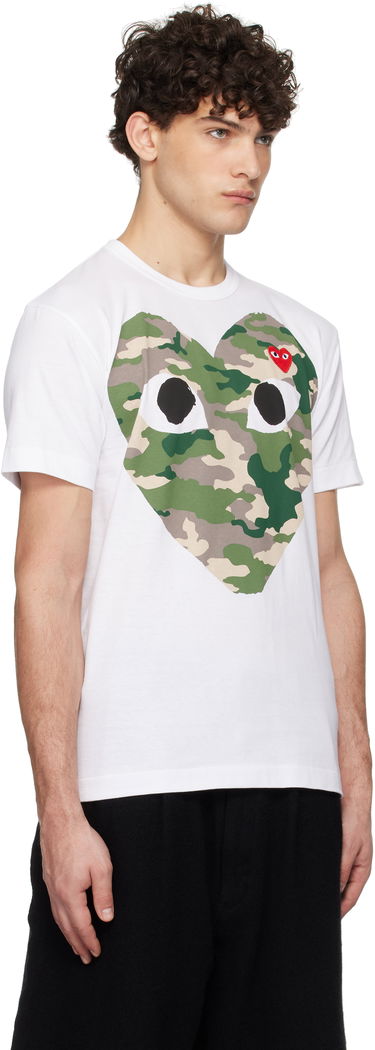 Tričko Comme des Garçons COMME des GARÇONS PLAY Camo Heart T-Shirt Biela | AZ-T242-051, 1