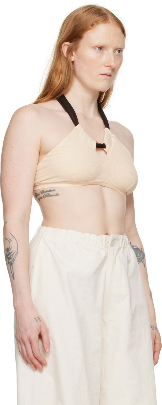 Crop Top Baserange Beige Halter Neck Bra Béžová | BRCI-RB-SU24, 1