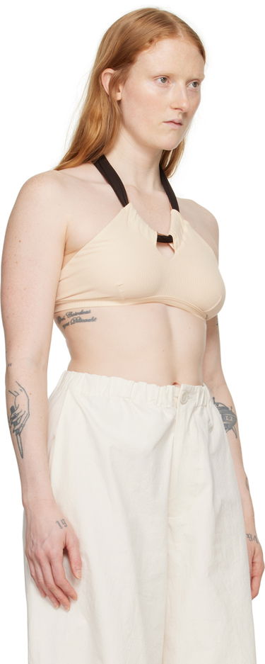 Crop Top Baserange Beige Halter Neck Bra Béžová | BRCI-RB-SU24, 1