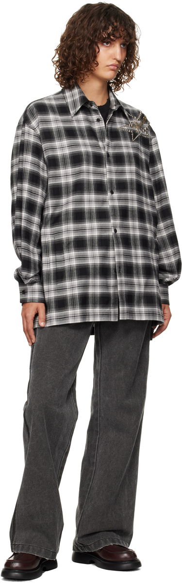 Košeľa We11done We11done Meteor Check Embellished Shirt Čierna | WD-SH3-24-128-U-BK, 3