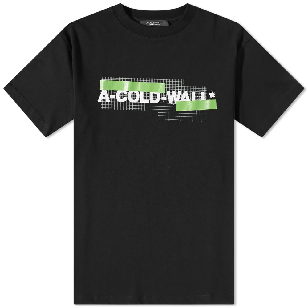Tričko A-COLD-WALL* Grid Logo Tee Čierna | ACWMTS106-BK, 0