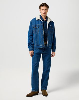 Bunda Wrangler Wrangler Sherpa Classic Jacket Modrá | 112371440:S, 1