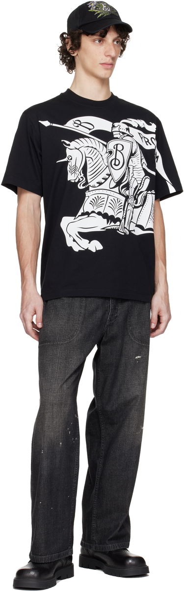 Tričko Burberry Knight Graphic Cotton T-shirt Čierna | 8095058, 3